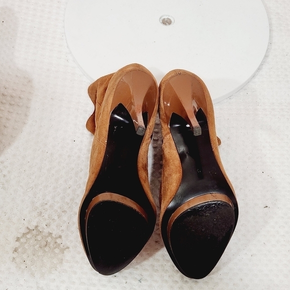 Carlari Caramel Almond Toe Platform Ankle Boot Heels Size 7 - Picture 10 of 12